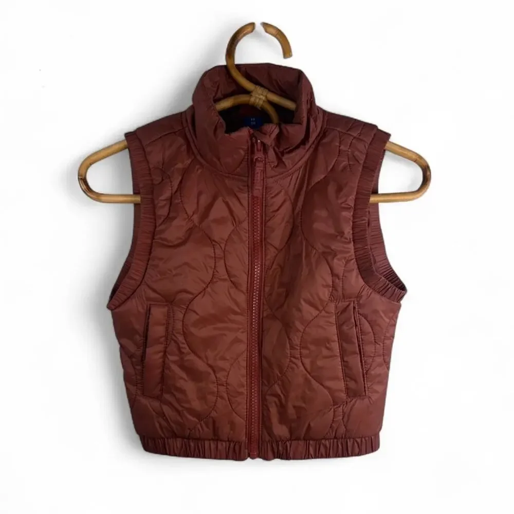 Old Navy Quilted Kids Girls Vest - Brown/Rust size XS
